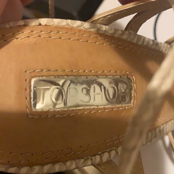 NORDSTROM TOP SHOP LACE UP SNAKESKIN HEEL - Picture 3 of 3